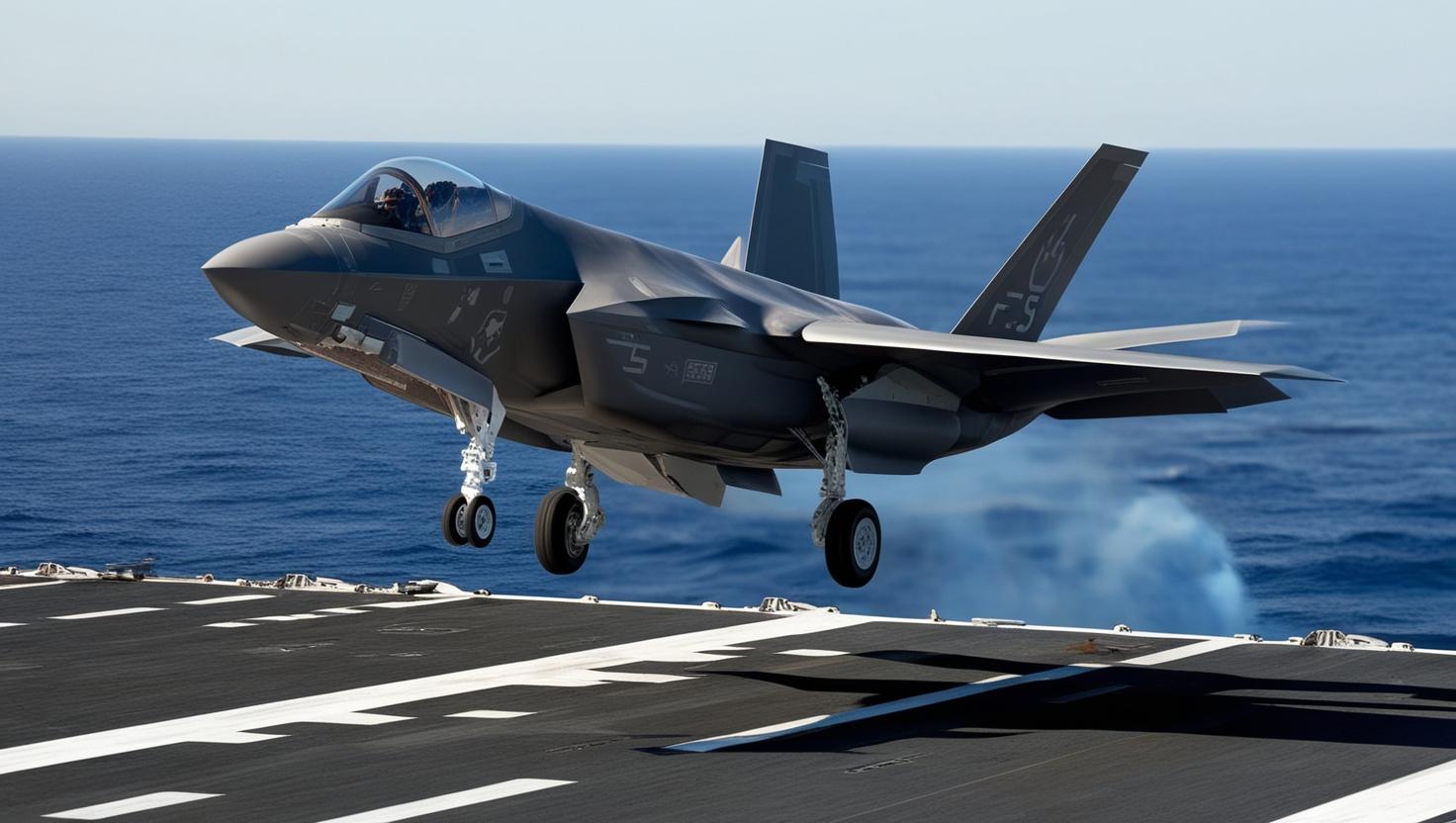 aircraft carrier f35 taking off